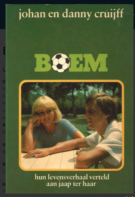 Cover van Boe,, waarin Danny en Johan Cruyff hun levensverhaal vertelden aan Jaap ter Haar. 